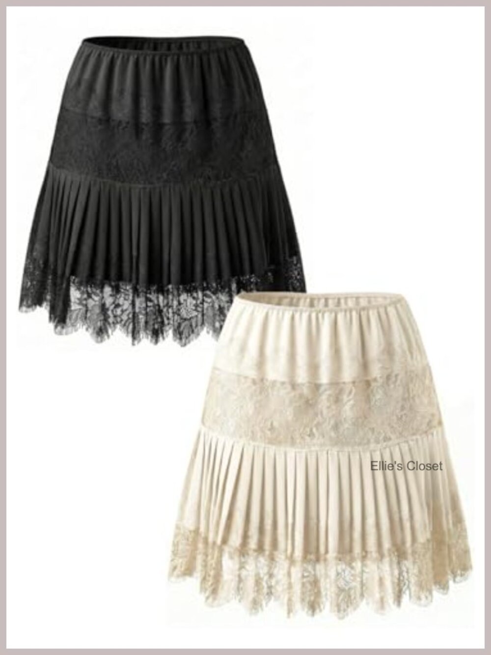 Lace Half Slip Mini Skirt Low Rise Ruffle Pleated Underskirt
